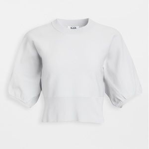 525 Balloon Sleeve Crew Neck Sweater Large silver NWOT